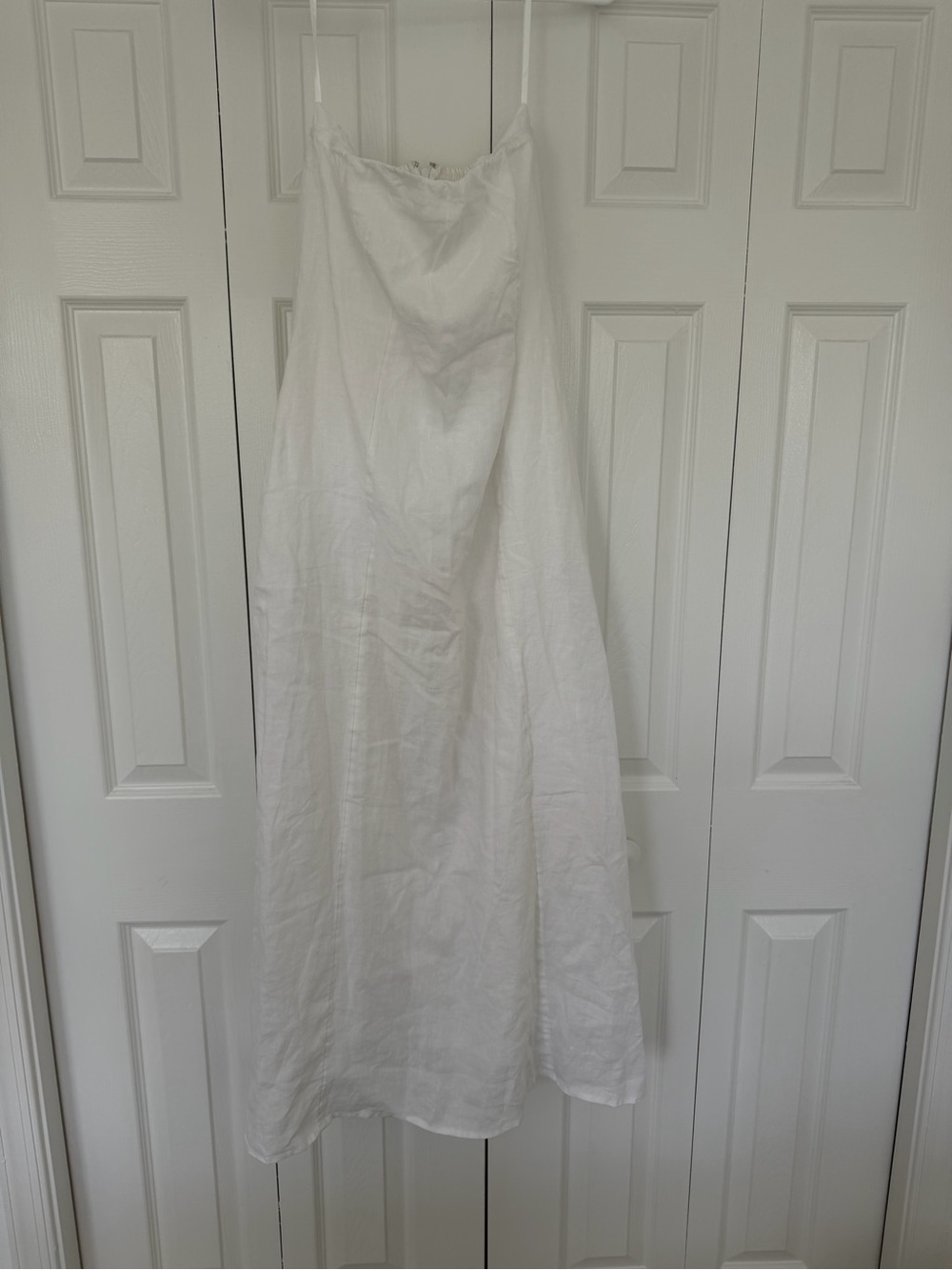 Quince 100% European Linen Strapless Maxi Dress White XS